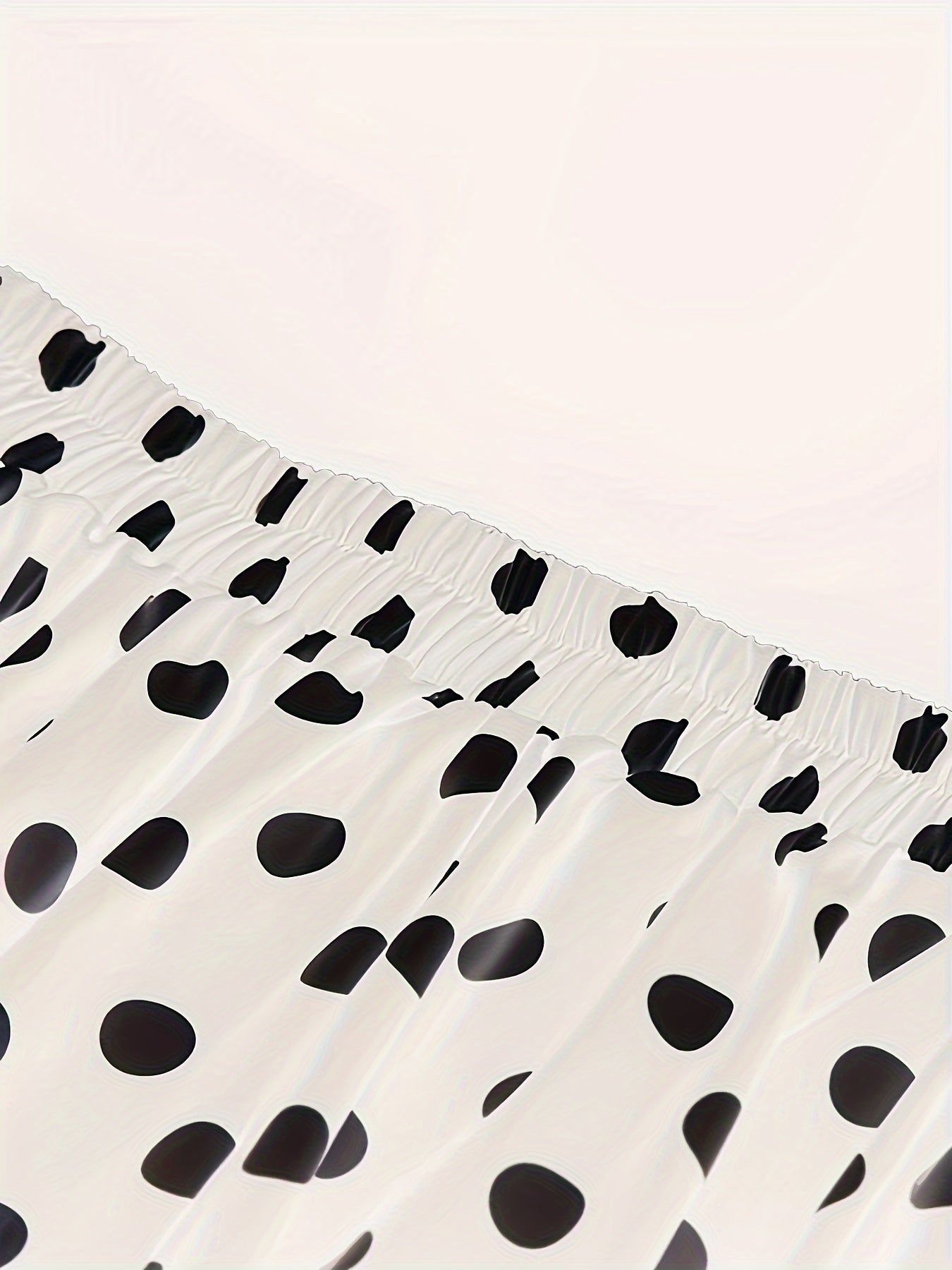 Gestippelde Rok Met Hoge Taille En Uitlopende Zoom, Elegante Knoop Ruches Zoom Midi Rok, Dameskleding