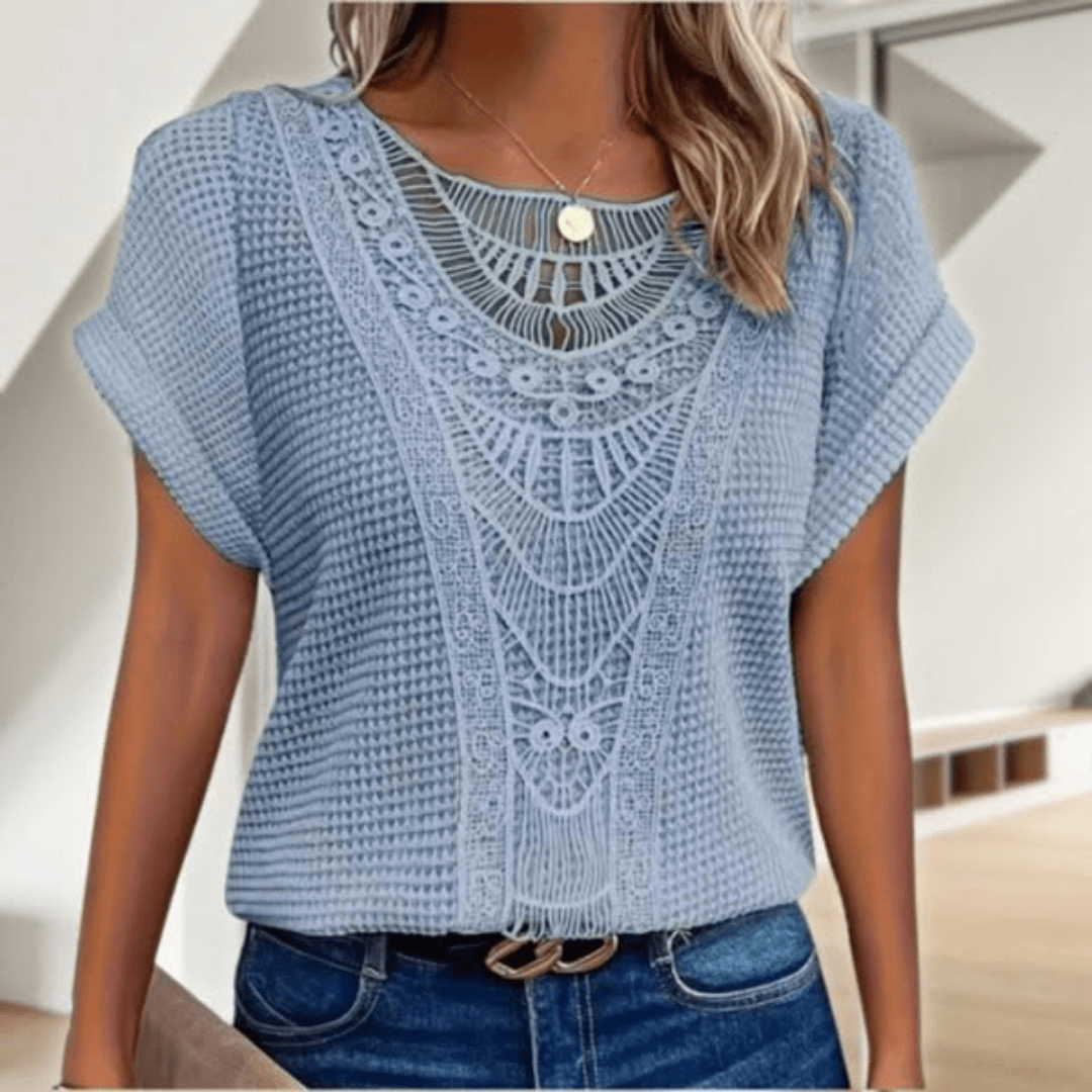 Aada™ | Kevyt boho-paita virkatulla yksityiskohdalla