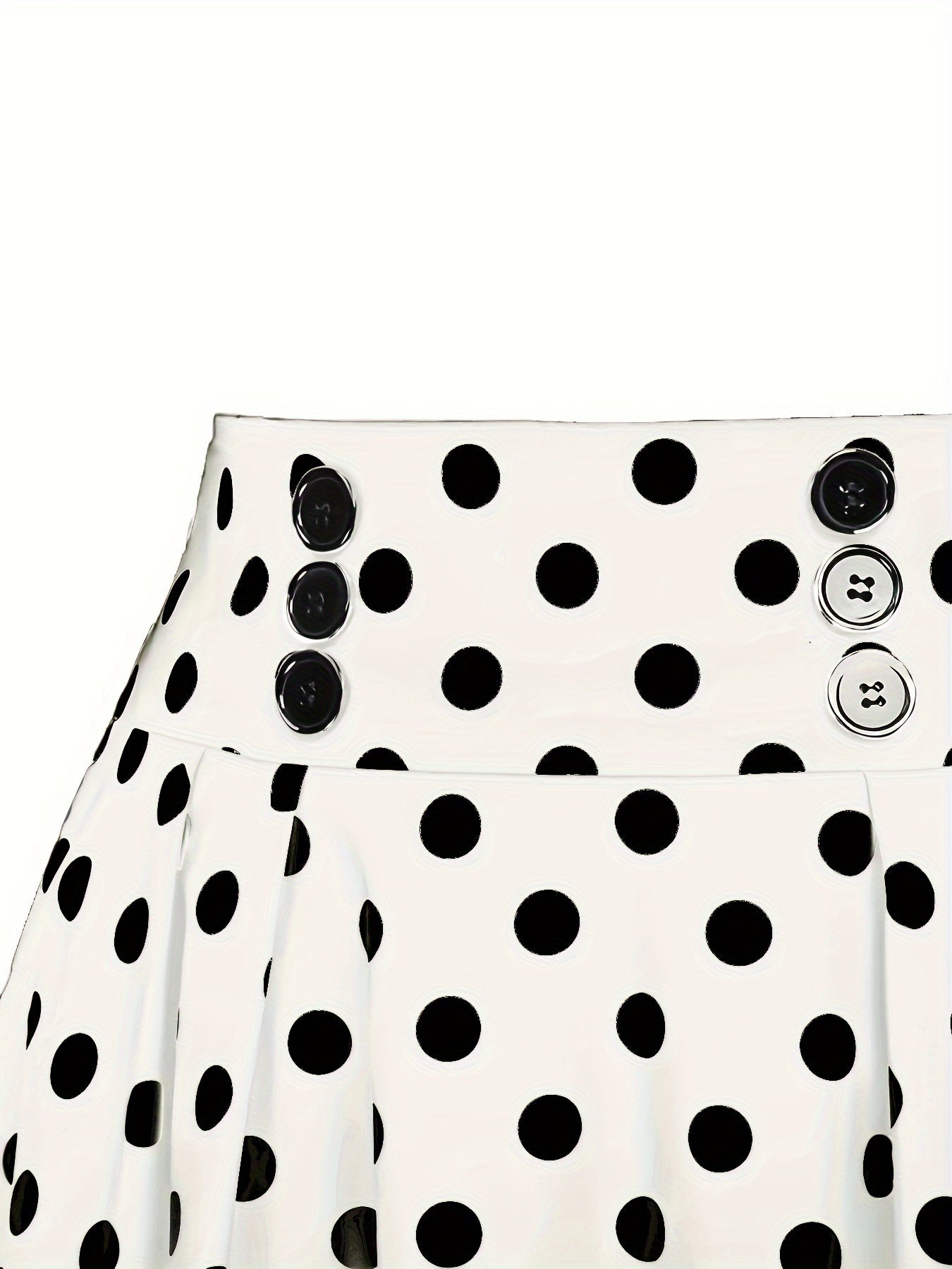 Gestippelde Rok Met Hoge Taille En Uitlopende Zoom, Elegante Knoop Ruches Zoom Midi Rok, Dameskleding