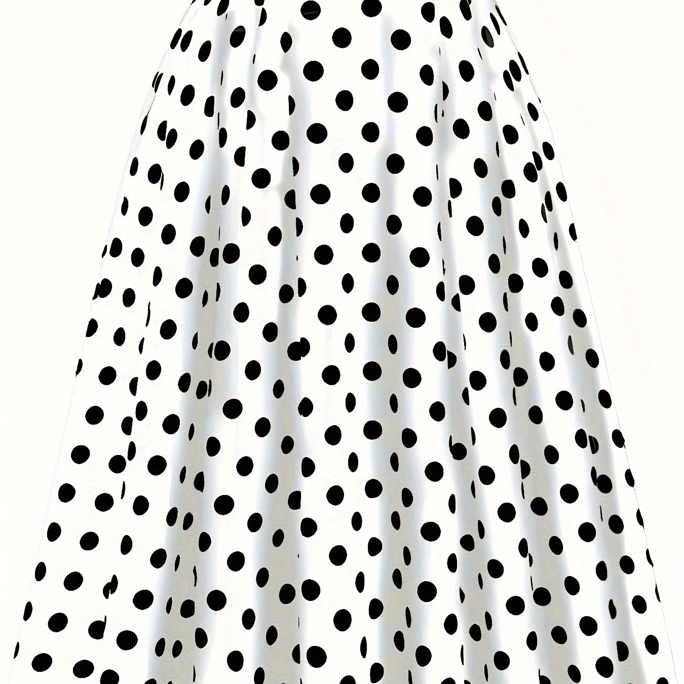 Gestippelde Rok Met Hoge Taille En Uitlopende Zoom, Elegante Knoop Ruches Zoom Midi Rok, Dameskleding