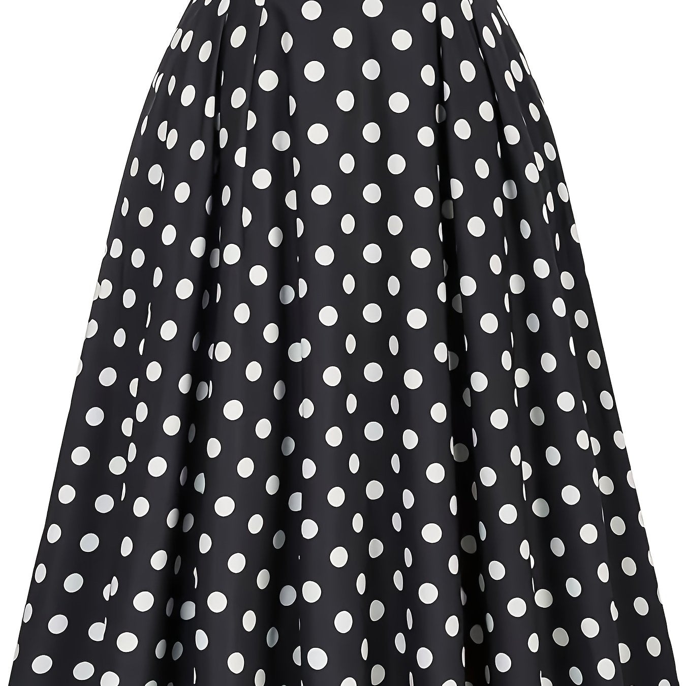 Gestippelde Rok Met Hoge Taille En Uitlopende Zoom, Elegante Knoop Ruches Zoom Midi Rok, Dameskleding