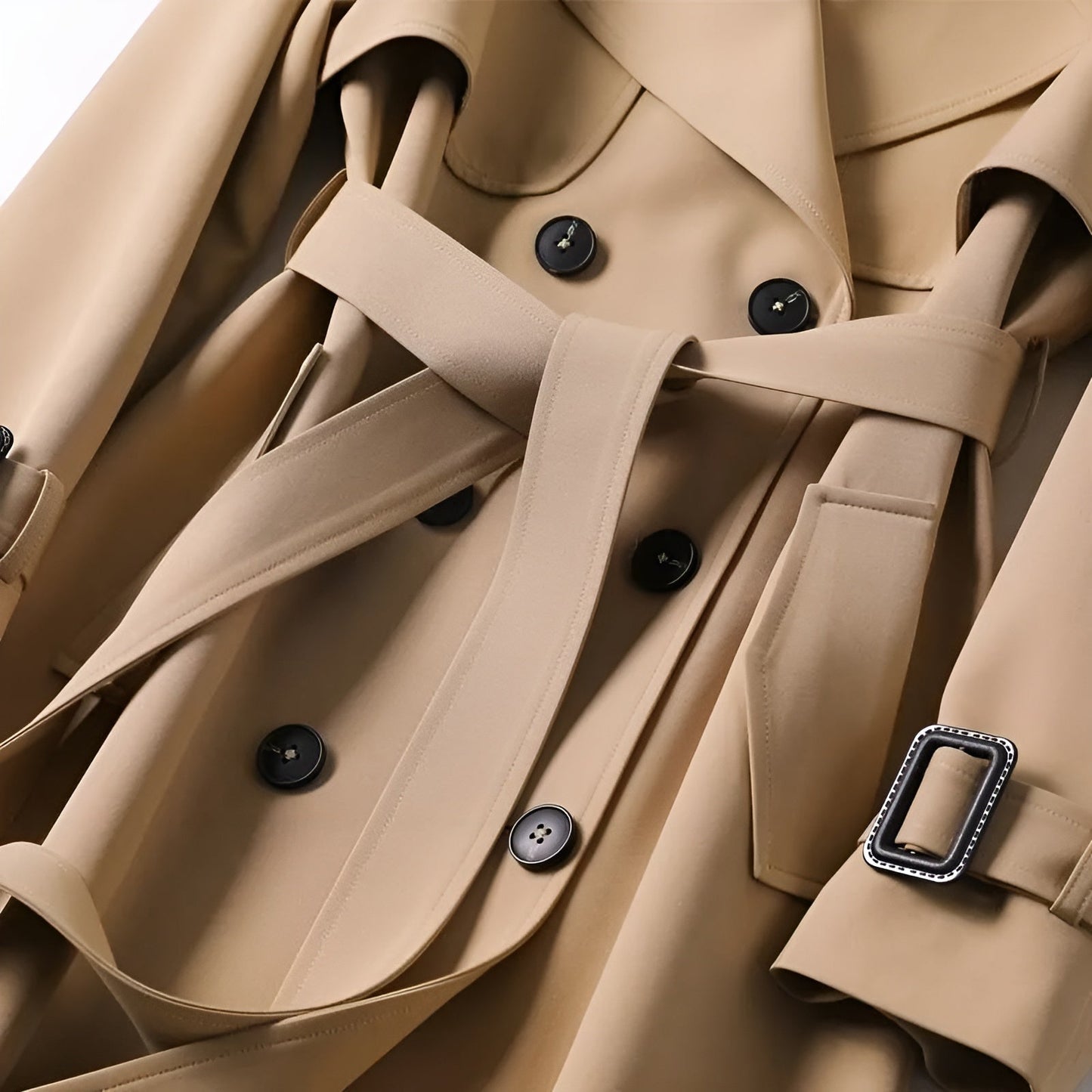 Aulikki™ | Elegantti Trenssitakki – Ajaton Tyylikkyys Joka Tilaisuuteen